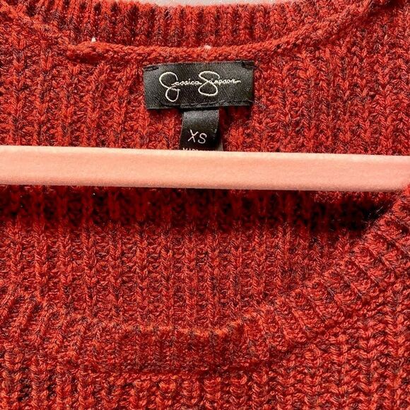 🌷 Jessica Simpson 🌷 Red Off Shoulder Cutout Sweater - Picture 3 of 5